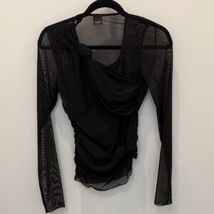 Pinko Black Sheer Long Sleeve Blouse